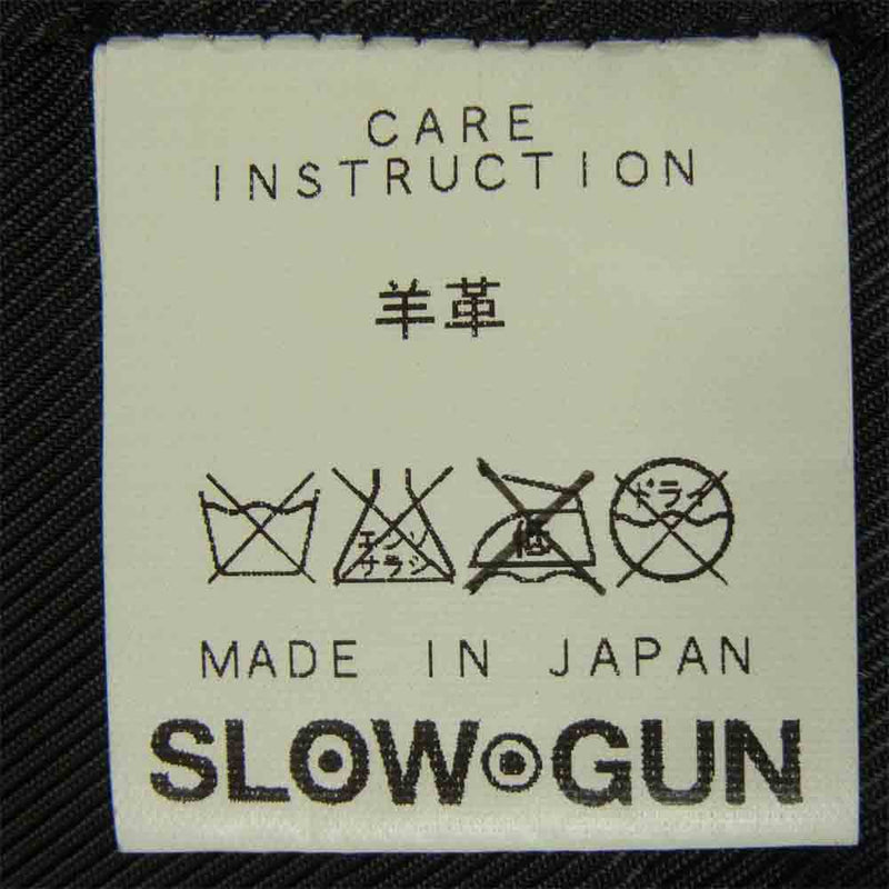 slowgun スロウガン 羊革 ラムレザー ライダース ジャケット 日本製 ブラック系 2【中古】