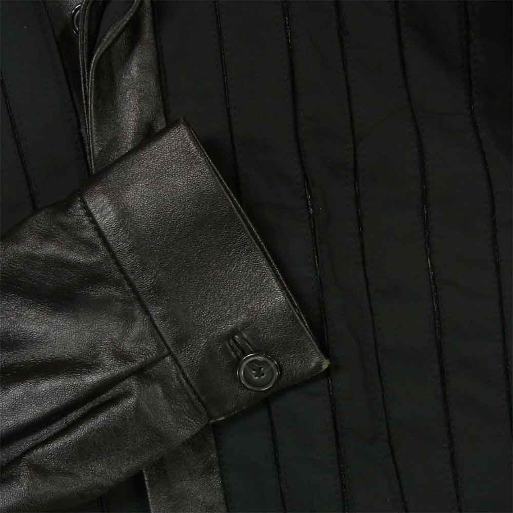 dirk schonberger ダークショーンベルガー フロント 切替 レザー ジャケット イタリア製 ブラック系 50【中古】