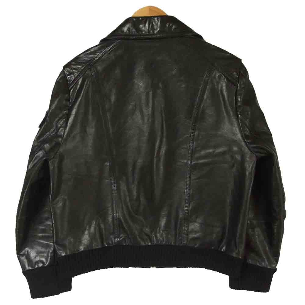 ヴェロニクブランキーノ　ジャケット Veronique BRANQUINHO ヴェロニクブランキーノ リブ レザー ブルゾン