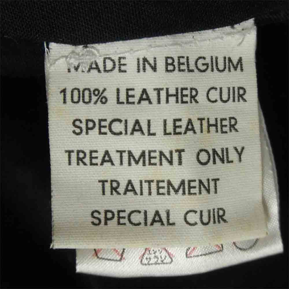 Veronique BRANQUINHO ヴェロニクブランキーノ リブ レザー ブルゾン ジャケット ベルギー製 ブラック系 46【美品】【中古】