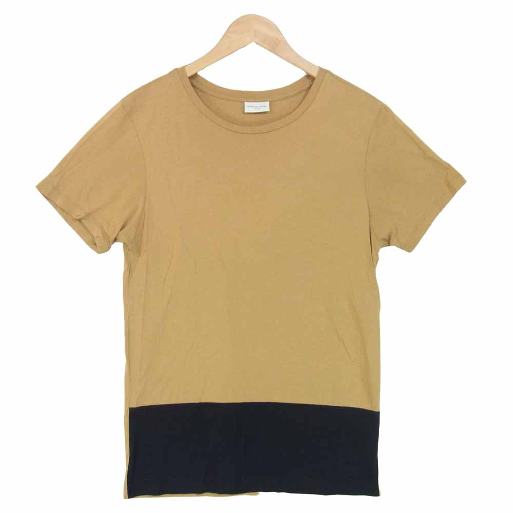 DRIES VAN NOTEN ドリスヴァンノッテン 国内正規品 バイカラー Tシャツ 半袖 ブラウン×黒系 S【中古】