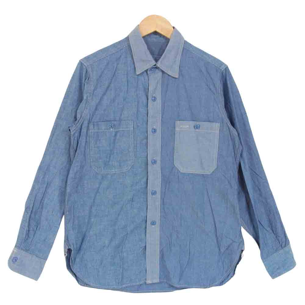 MOUNTAIN RESEARCH マウンテンリサーチ UTLITY SHIRT シャンブレー ユーティリティ シャツ インディゴブルー系 S【中古】