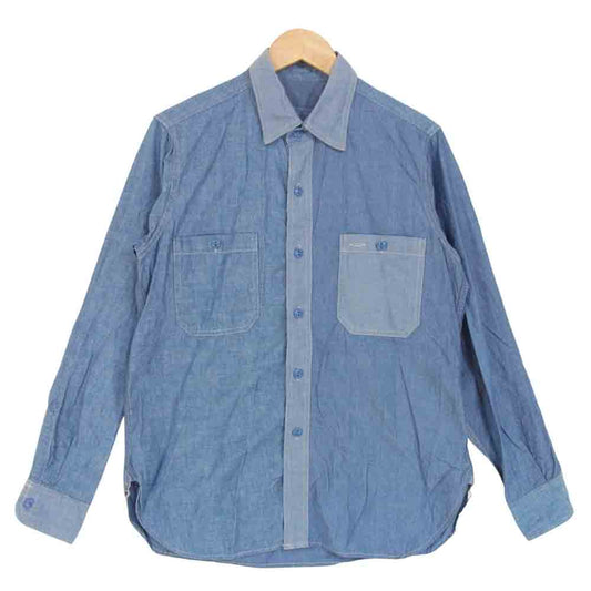 MOUNTAIN RESEARCH マウンテンリサーチ UTLITY SHIRT シャンブレー ユーティリティ シャツ インディゴブルー系 S【中古】