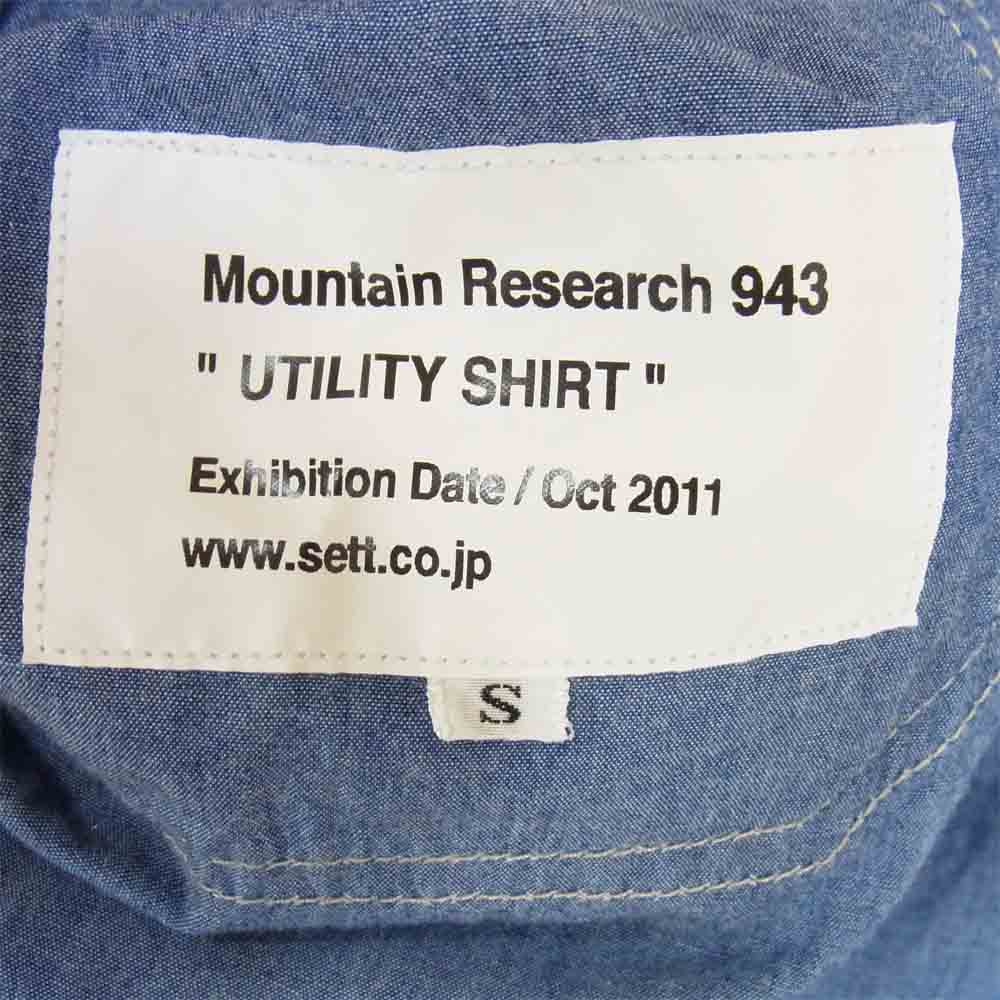 MOUNTAIN RESEARCH マウンテンリサーチ UTLITY SHIRT シャンブレー ユーティリティ シャツ インディゴブルー系 S【中古】