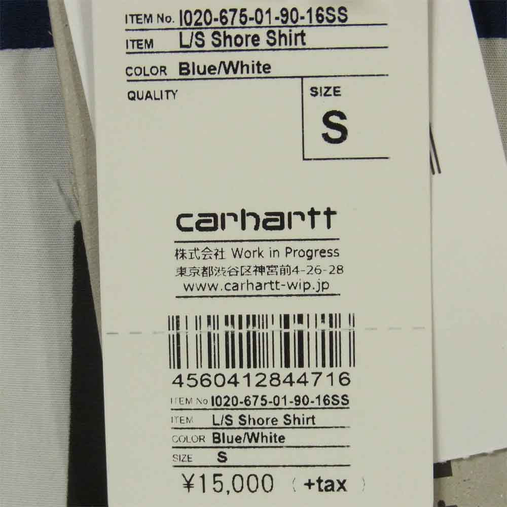 Carhartt カーハート 16SS WIP L/S Shore Shirt ロングスリーブ シャツ ネイビー系 S【新古品】【未使用】【中古】