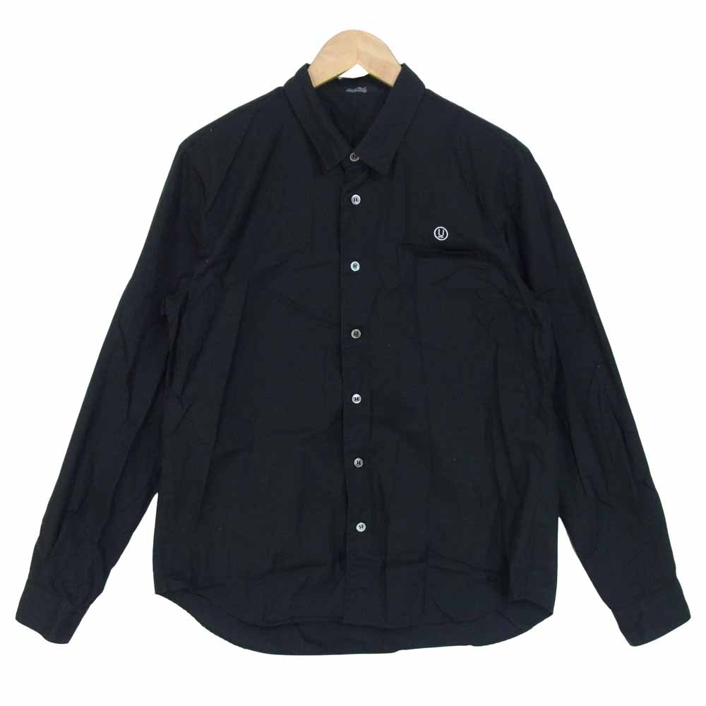 UNDERCOVER アンダーカバー 15AW N9404 U ロゴ 刺繍 シャツ 長袖シャツ コットン 日本製 ブラック系 1【中古】