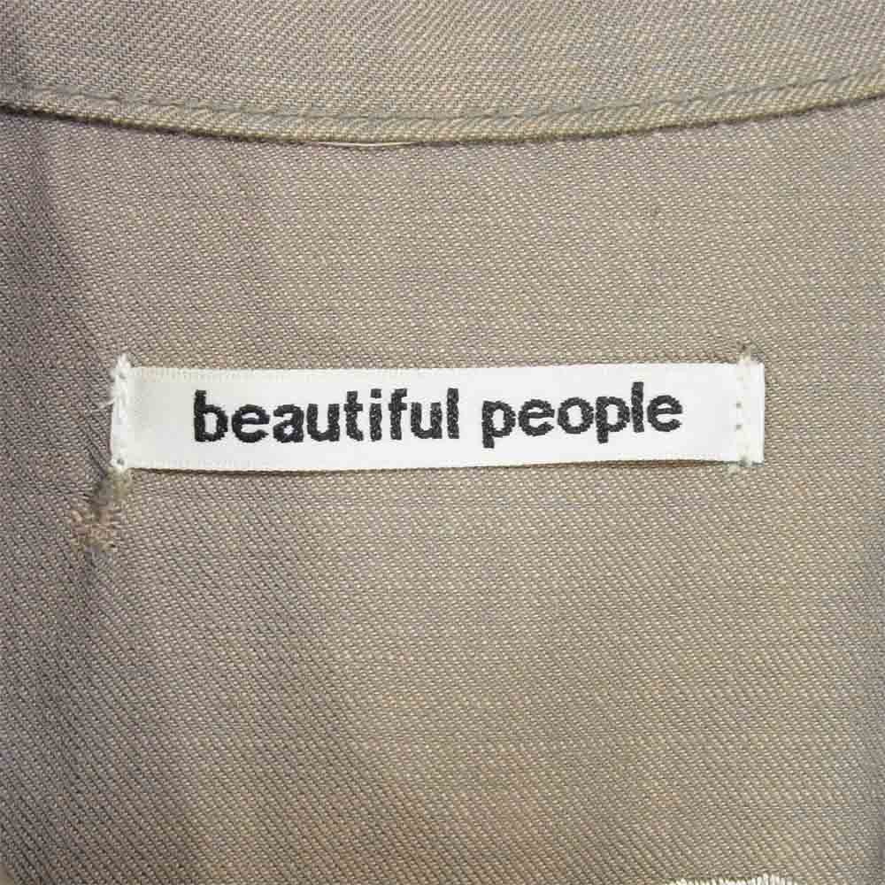beautiful people ビューティフルピープル 1210103806 バック タイガー 刺繍 ワーク コート カーキベージュ系 S【中古】