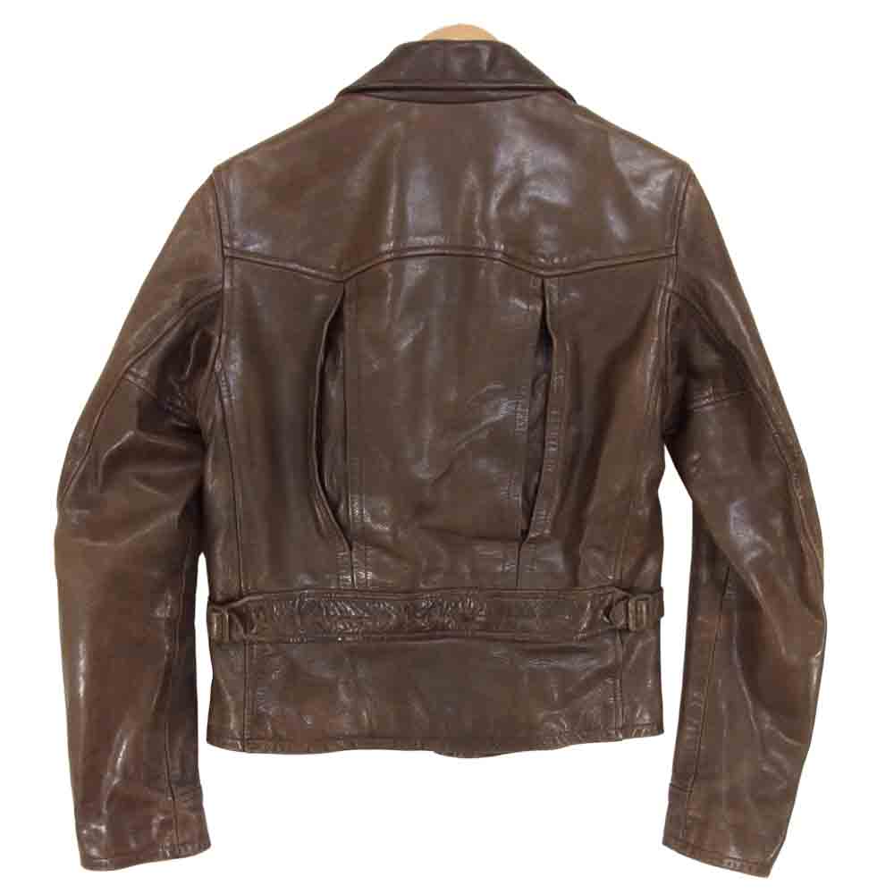 POLO RALPH LAUREN ポロ・ラルフローレン 国内正規品 ホースハイド レザー ダブル ライダース ジャケット ブラウン系 S【中古】
