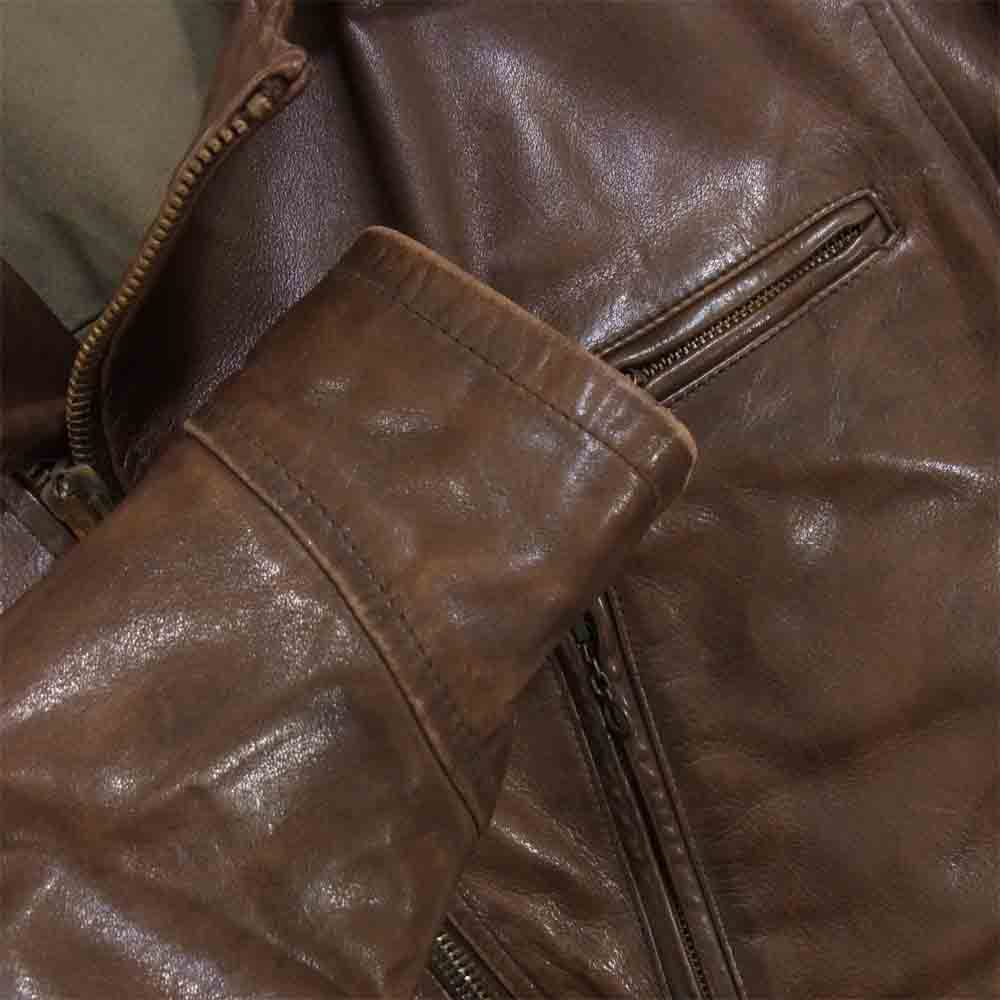 POLO RALPH LAUREN ポロ・ラルフローレン 国内正規品 ホースハイド レザー ダブル ライダース ジャケット ブラウン系 S【中古】