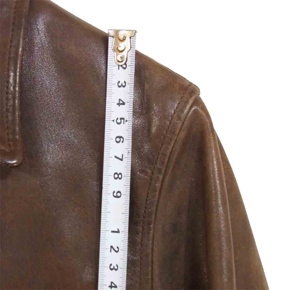 POLO RALPH LAUREN ポロ・ラルフローレン 国内正規品 ホースハイド レザー ダブル ライダース ジャケット ブラウン系 S【中古】