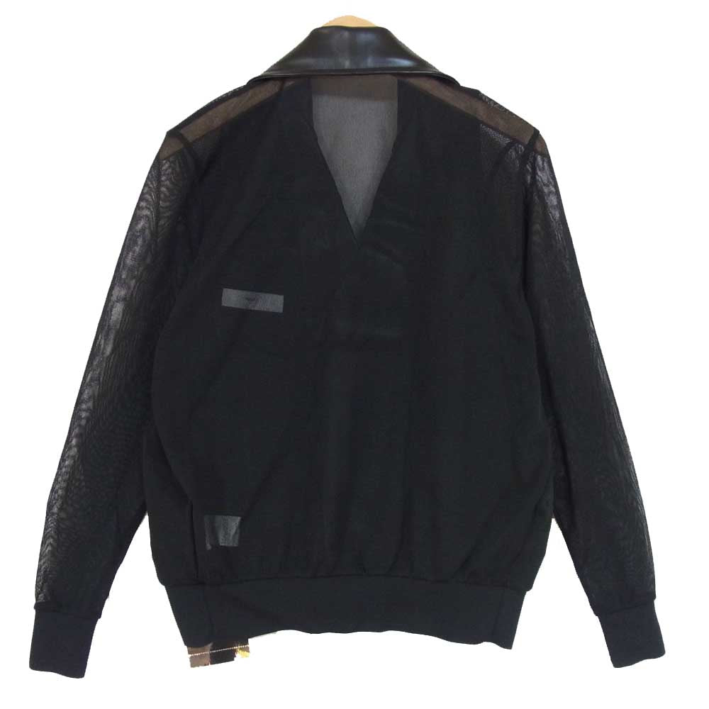 TOGA トーガ 15SS TV-FC333 カウハイド メッシュ 切替 レザー ライダース ジャケット ブラック系 44【美品】【中古】