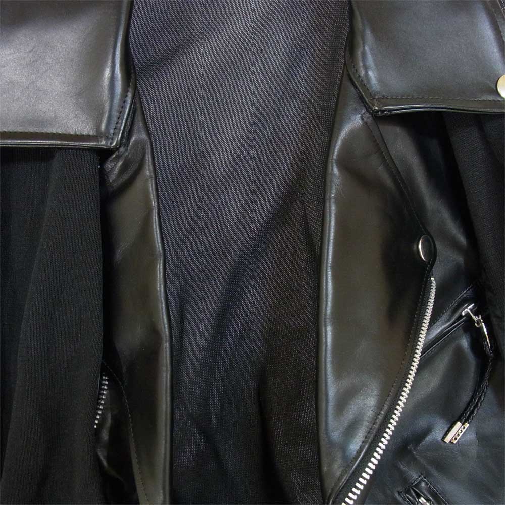 TOGA トーガ 15SS TV-FC333 カウハイド メッシュ 切替 レザー ライダース ジャケット ブラック系 44【美品】【中古】