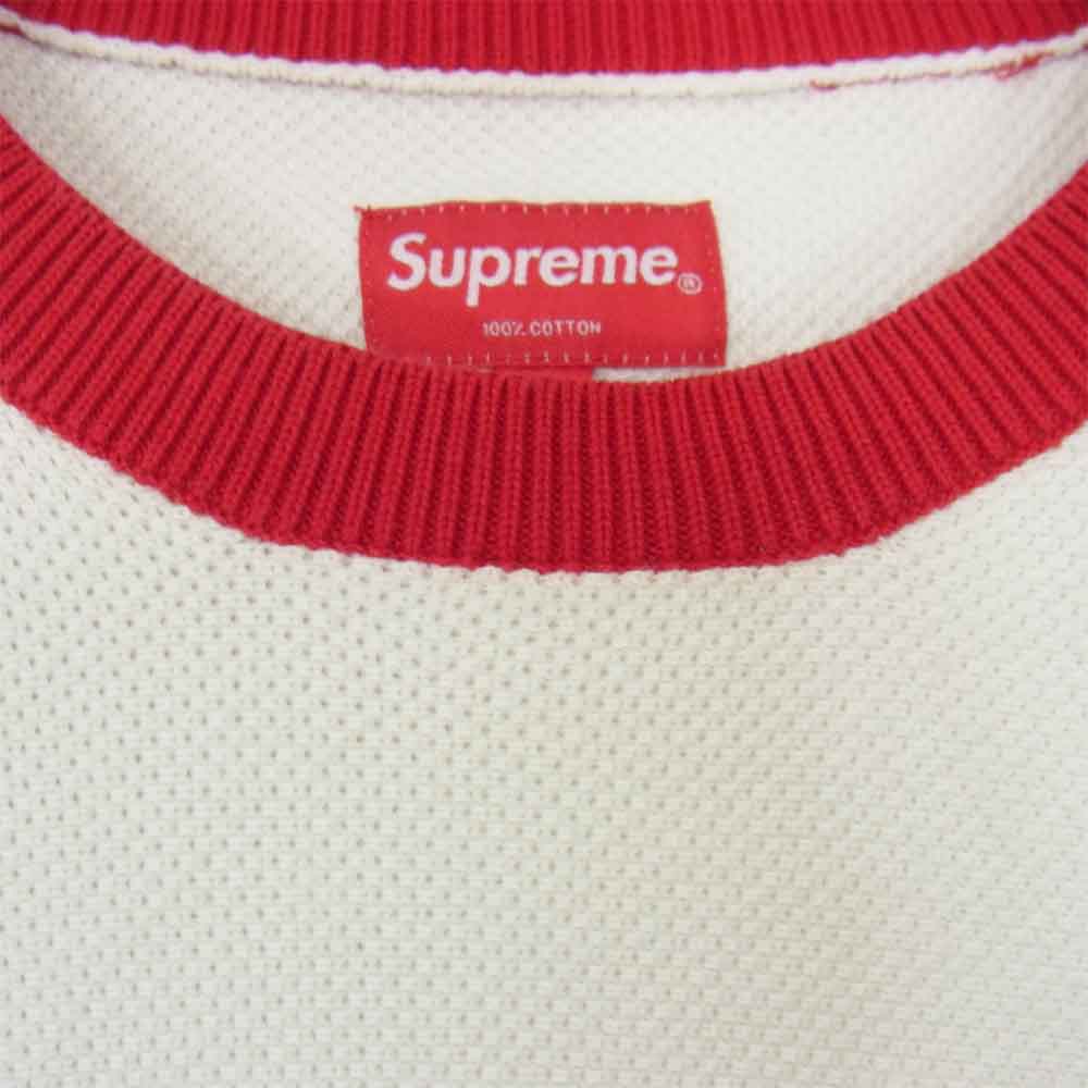 Supreme シュプリーム 18AW PIQUE CREWNECK ピケ クルーネック カットソー マルチカラー系 L【中古】