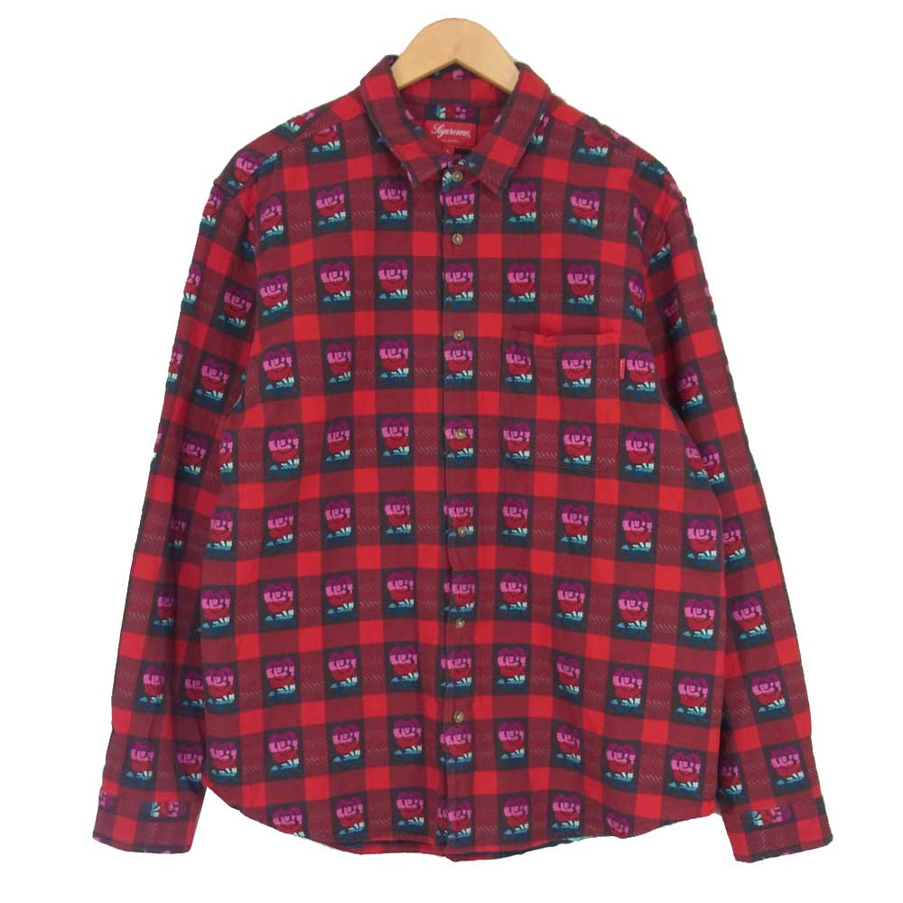 Supreme シュプリーム 19ss Rose Buffalo Plaid Shirt ローズ バッファロー プライド シャツ レッド系 L【中古】