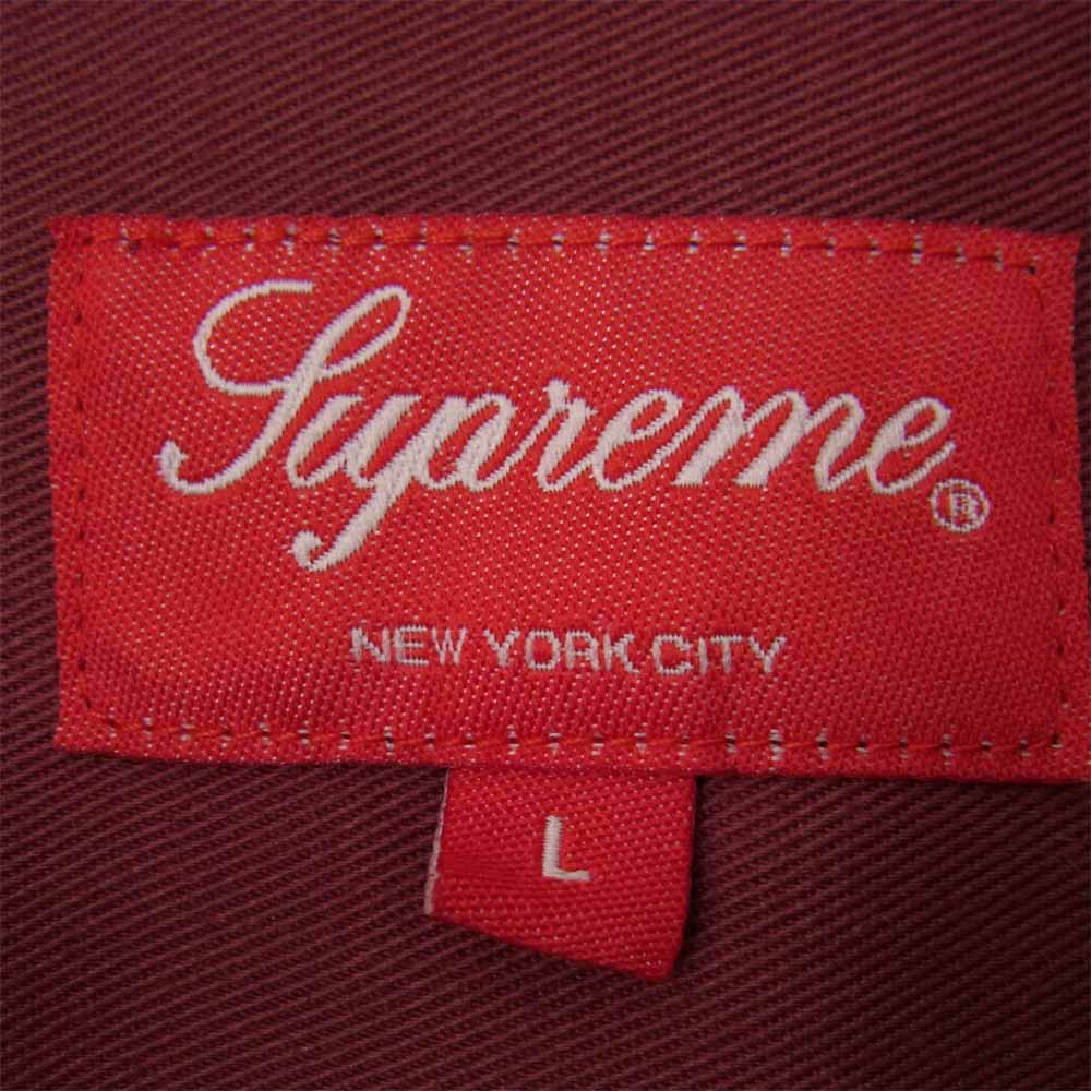 Supreme シュプリーム 18AW Rose L/S Work Shirts ローズ 長袖 ワーク シャツ エンジ系 L【中古】