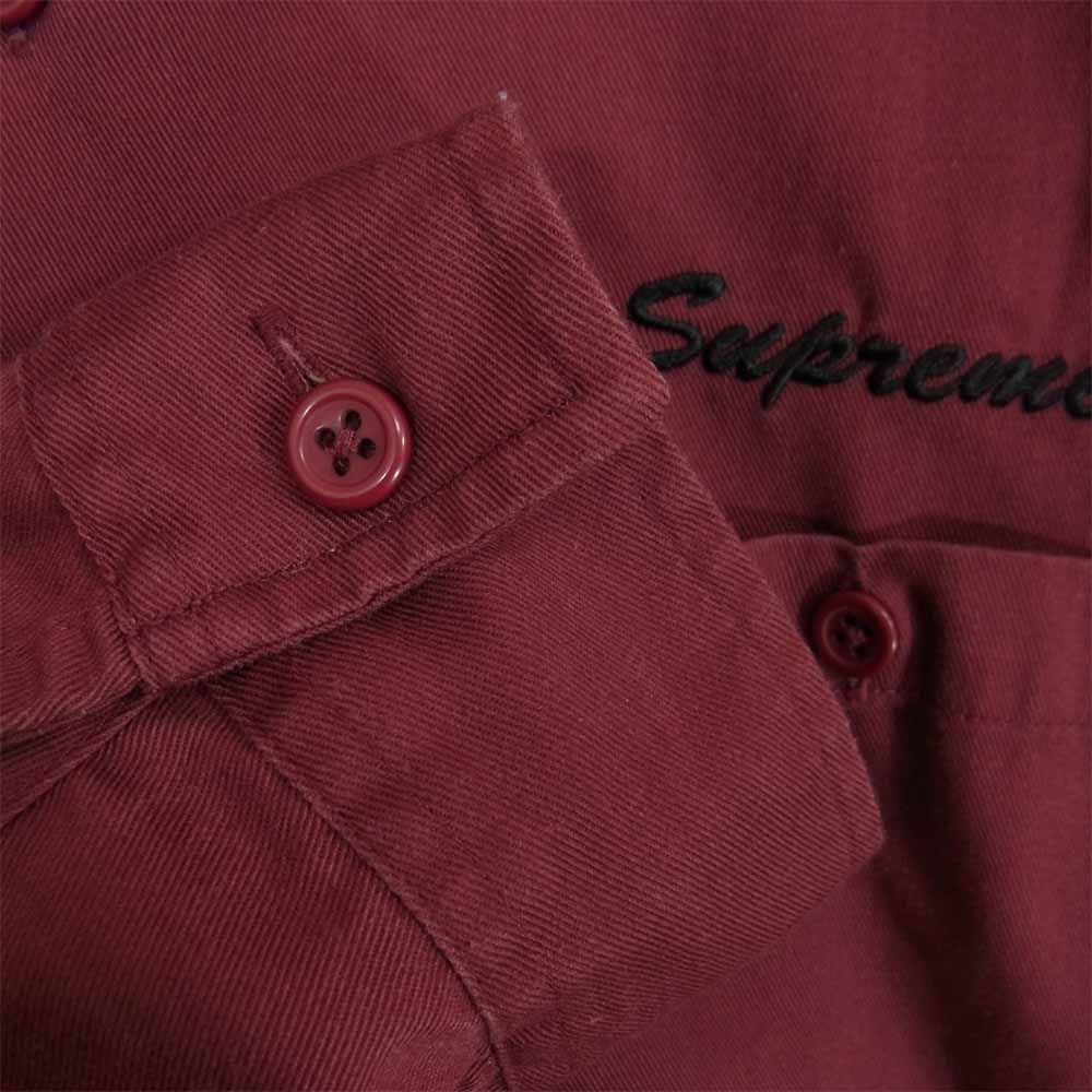 Supreme シュプリーム 18AW Rose L/S Work Shirts ローズ 長袖 ワーク シャツ エンジ系 L【中古】