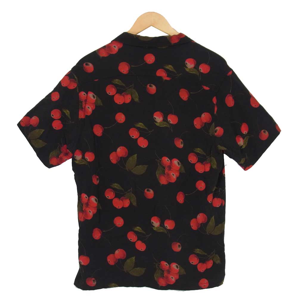 Supreme シュプリーム 19ss Cherry Rayon S/S Shirt チェリー レーヨン 半袖 シャツ ブラック系 L【中古】
