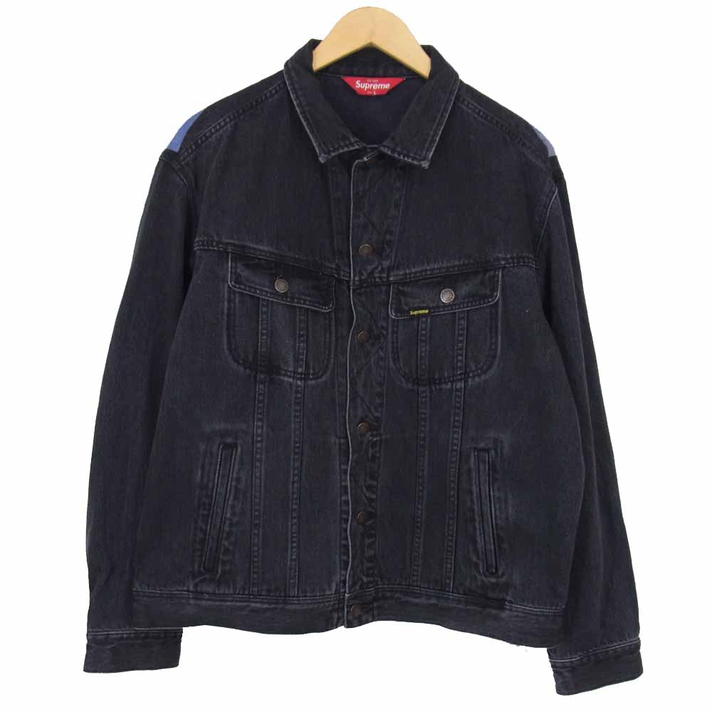 Supreme シュプリーム 19SS New York Painted Trucker Jacket ニューヨーク ペイント トラッカー ジャケット ブラック系 L【中古】