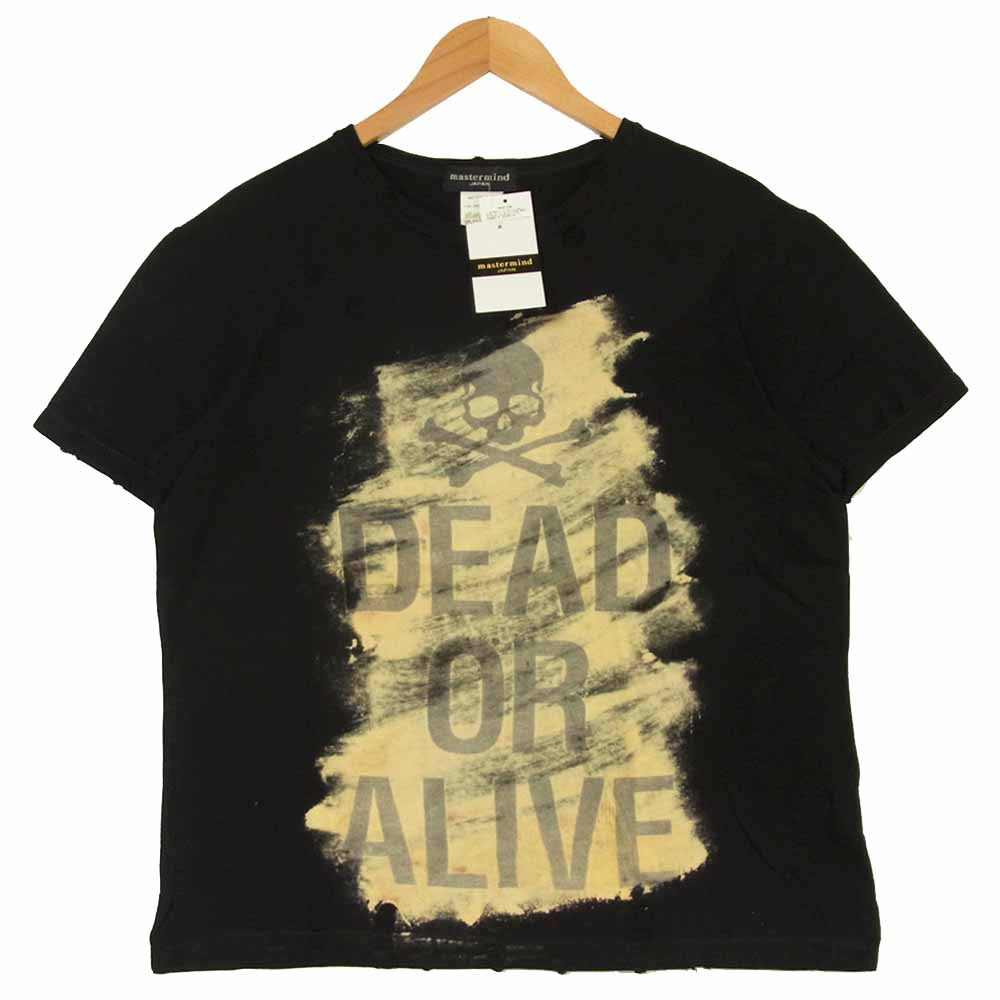 mastermind JAPAN マスターマインドジャパン MM-TS7-012 DEAD OR ALIVE フロントスカル プリント 半袖 Tシャツ ブラック系 M【新古品】【未使用】【中古】