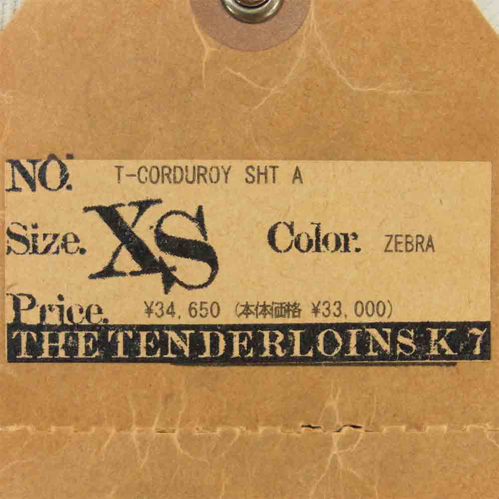 TENDERLOIN テンダーロイン T-CORDUROY SHT A コーデュロイ 長袖 シャツ 日本製 ZEBRA XS【極上美品】【中古】