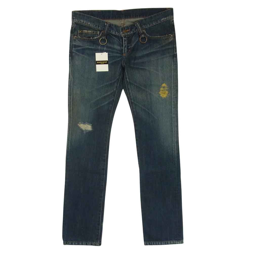 mastermind JAPAN マスターマインドジャパン MM-PA9-00-2 金糸 ダメージ加工 デニム パンツ 日本製 インディゴブルー系 M【新古品】【未使用】【中古】