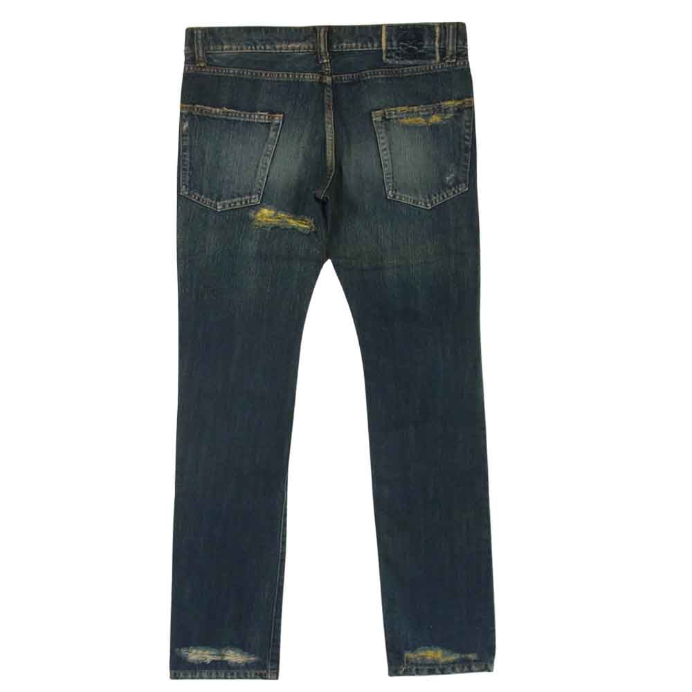 mastermind JAPAN マスターマインドジャパン MM-PA9-00-2 金糸 ダメージ加工 デニム パンツ 日本製 インディゴブルー系 M【新古品】【未使用】【中古】