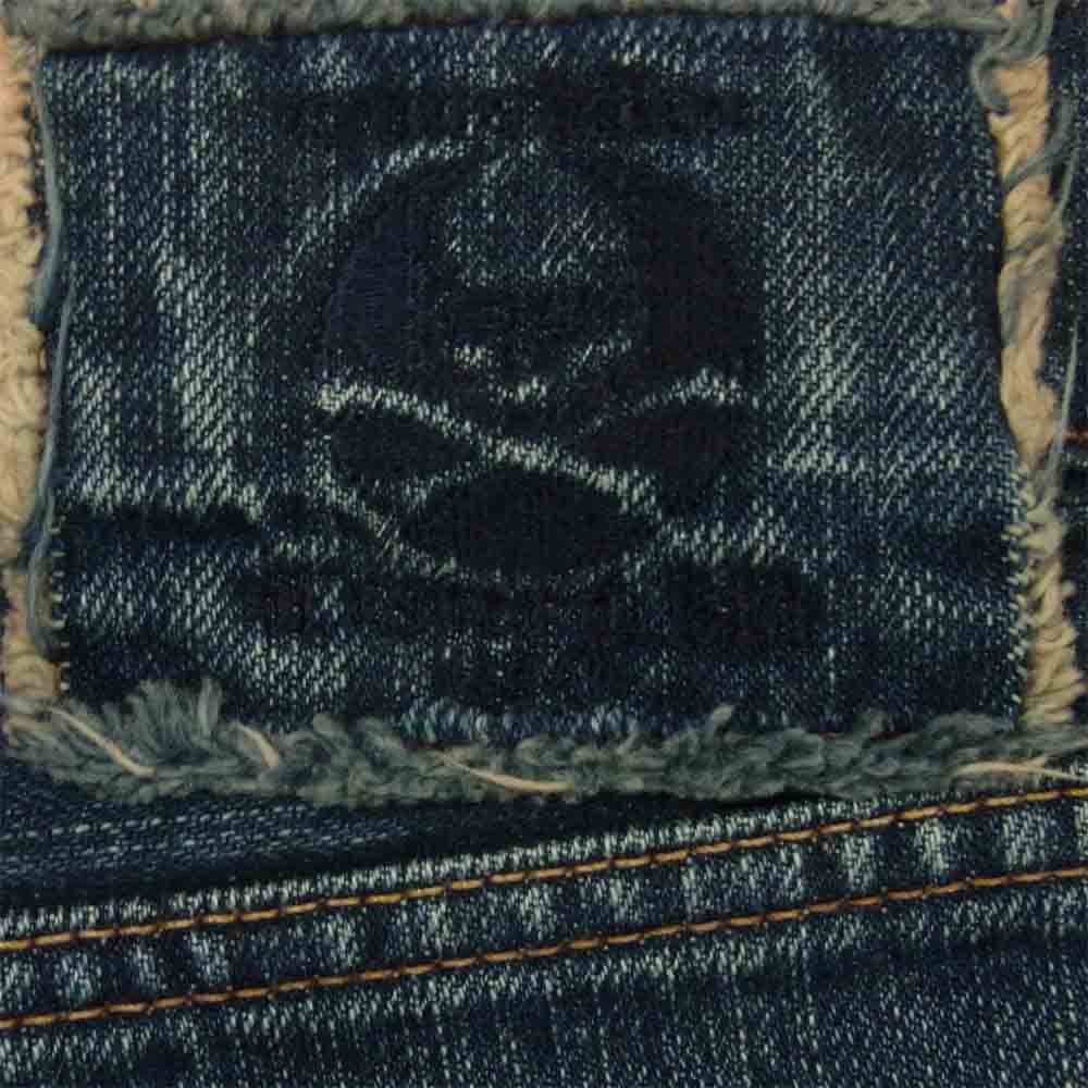 mastermind JAPAN マスターマインドジャパン MM-PA9-00-2 金糸 ダメージ加工 デニム パンツ 日本製 インディゴブルー系 M【新古品】【未使用】【中古】