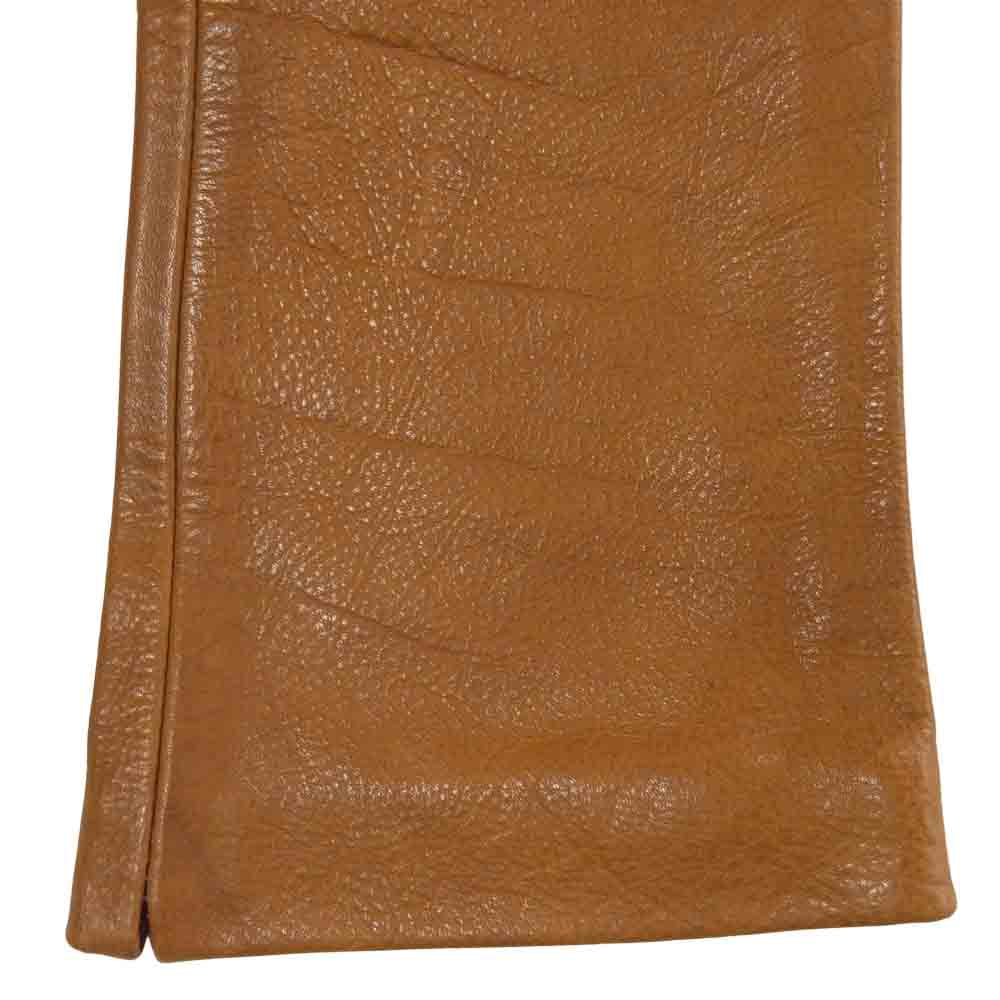 SKKIN スキン バックポケットスネークレザー切替 アイアンクロス フロントレースアップ レザー パンツ ブラウン系 M【中古】