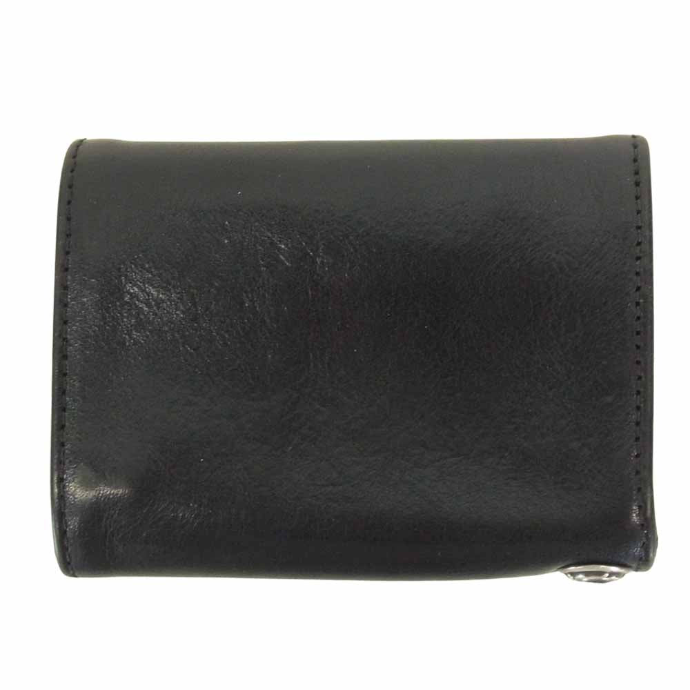 CHROME HEARTS クロムハーツ（原本無） 3 フォールド クロウ ボタン レザー ウォレット ブラック系【中古】