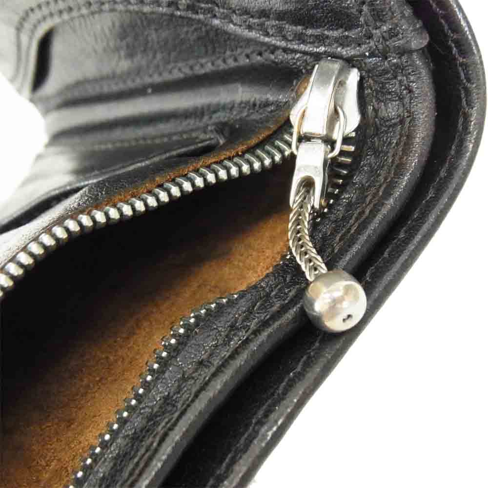 CHROME HEARTS クロムハーツ（原本無） 3 フォールド クロウ ボタン レザー ウォレット ブラック系【中古】