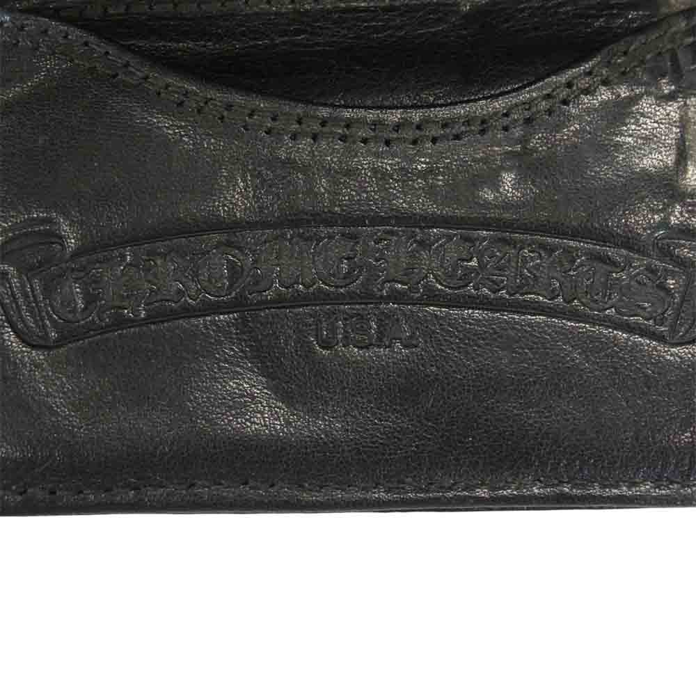 CHROME HEARTS クロムハーツ（原本無） 3 フォールド クロウ ボタン レザー ウォレット ブラック系【中古】