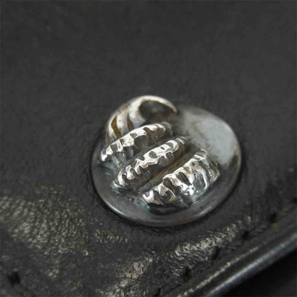 CHROME HEARTS クロムハーツ（原本無） 3 フォールド クロウ ボタン レザー ウォレット ブラック系【中古】