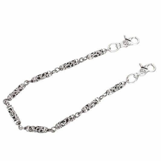 CHROME HEARTS クロムハーツ（原本無） 2クリップ ロング ローラー 9リンク ウォレット チェーン シルバー系【中古】