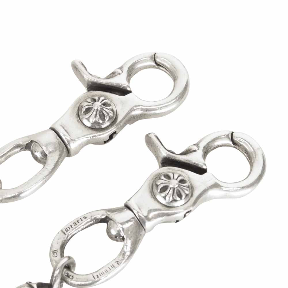 CHROME HEARTS クロムハーツ（原本無） 2クリップ ロング ローラー 9リンク ウォレット チェーン シルバー系【中古】