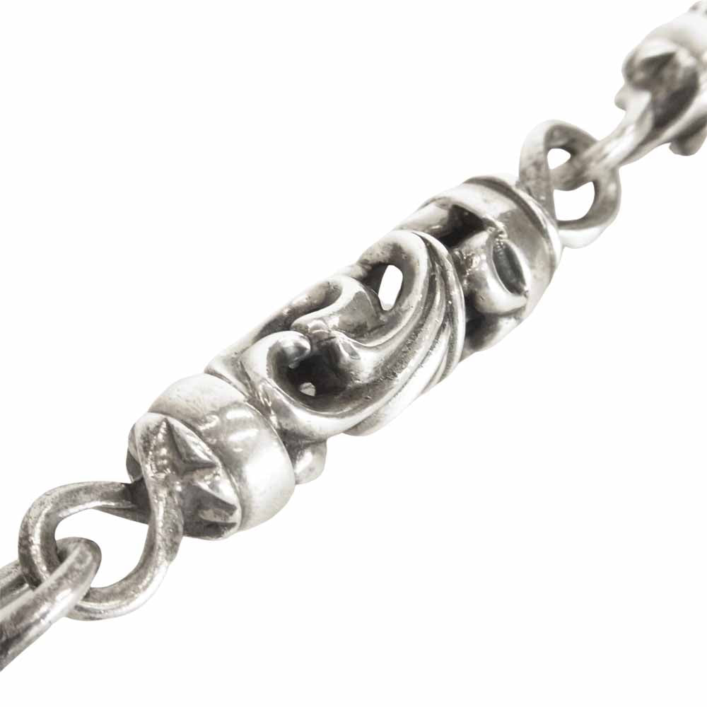 CHROME HEARTS クロムハーツ（原本無） 2クリップ ロング ローラー 9リンク ウォレット チェーン シルバー系【中古】