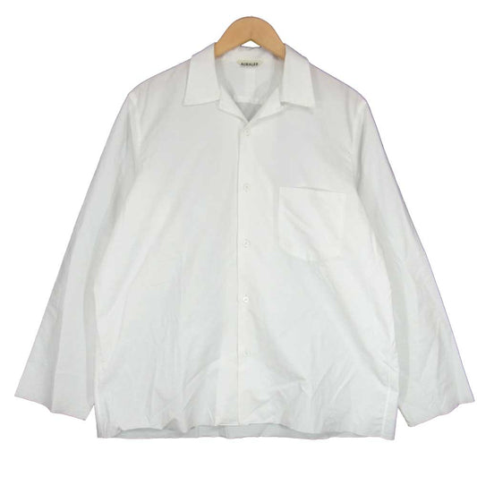 AURALEE オーラリー A6SS02WC セルビッチ ウェザー クロス オープン カラー シャツ ホワイト系 5【中古】