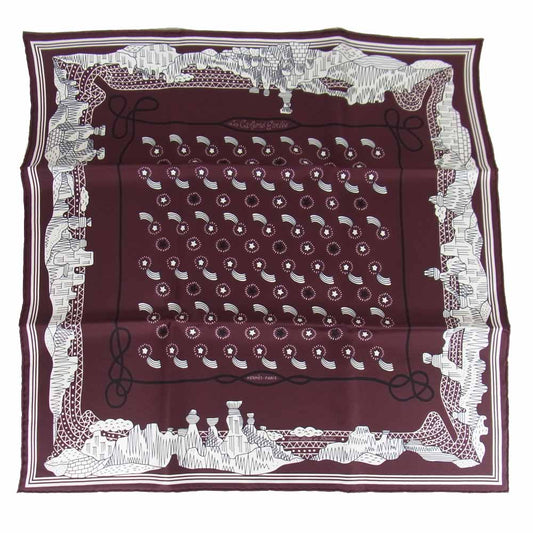 HERMES エルメス CARRE カレ 55 ななつ星 スカーフ エンジ系【極上美品】【中古】