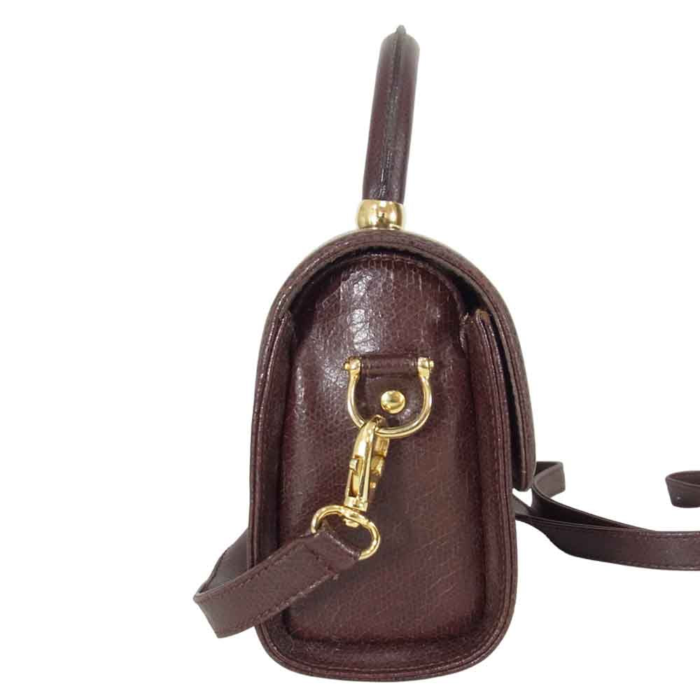 MAX MARA マックスマーラ 2WAY レザー ショルダー ミニ ハンド バック ブラウン系【中古】