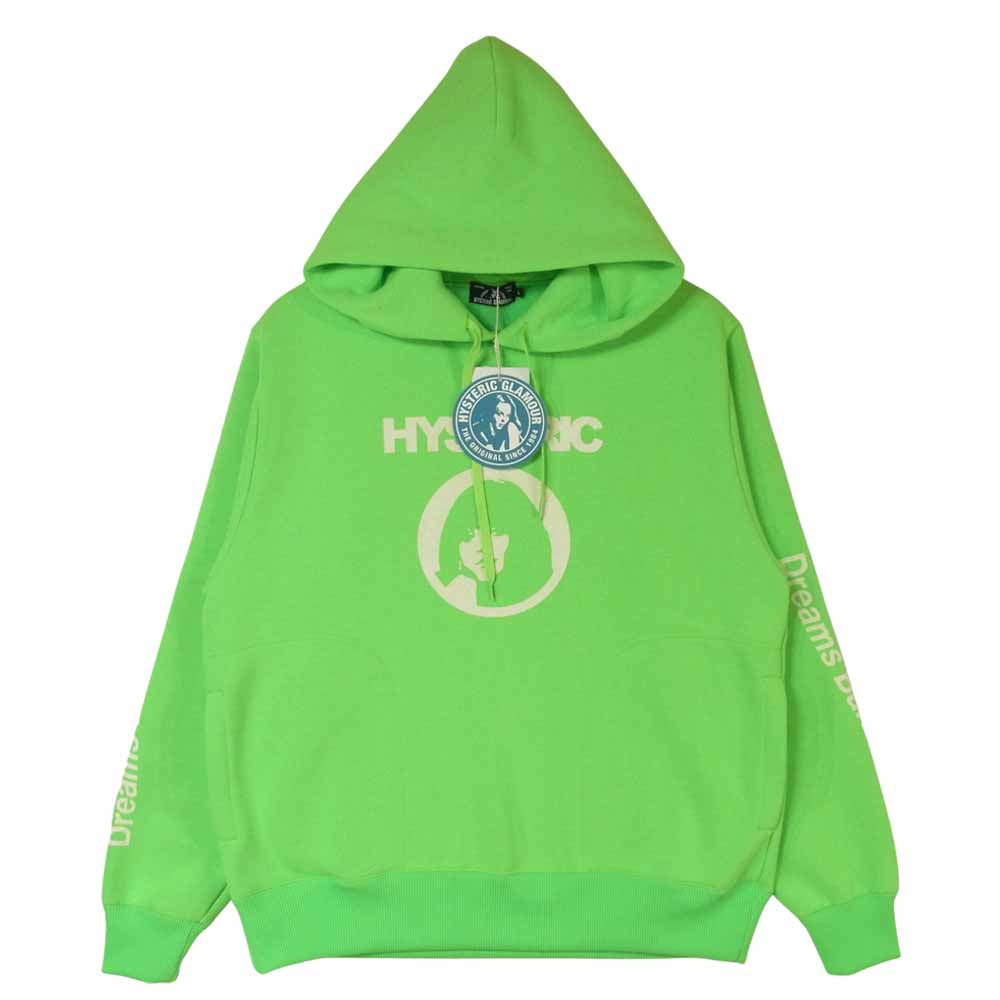 HYSTERIC GLAMOUR ヒステリックグラマー 02193CF13460 CIRCLE GIRL パーカー ライトグリーン系 L【新古品】【未使用】【中古】