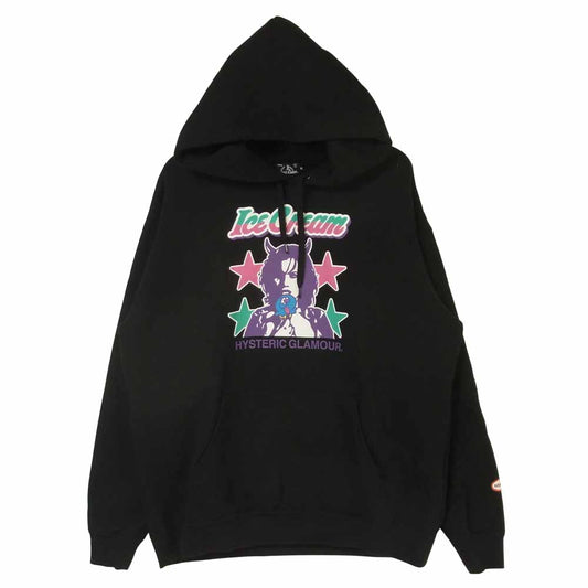 HYSTERIC GLAMOUR ヒステリックグラマー 02203CF08 TOKYOVITAMIN EVIL WOMAN オーバーサイズ パーカー ブラック系 XL【美品】【中古】