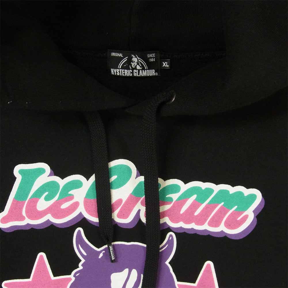 HYSTERIC GLAMOUR ヒステリックグラマー 02203CF08 TOKYOVITAMIN EVIL WOMAN オーバーサイズ パーカー ブラック系 XL【美品】【中古】