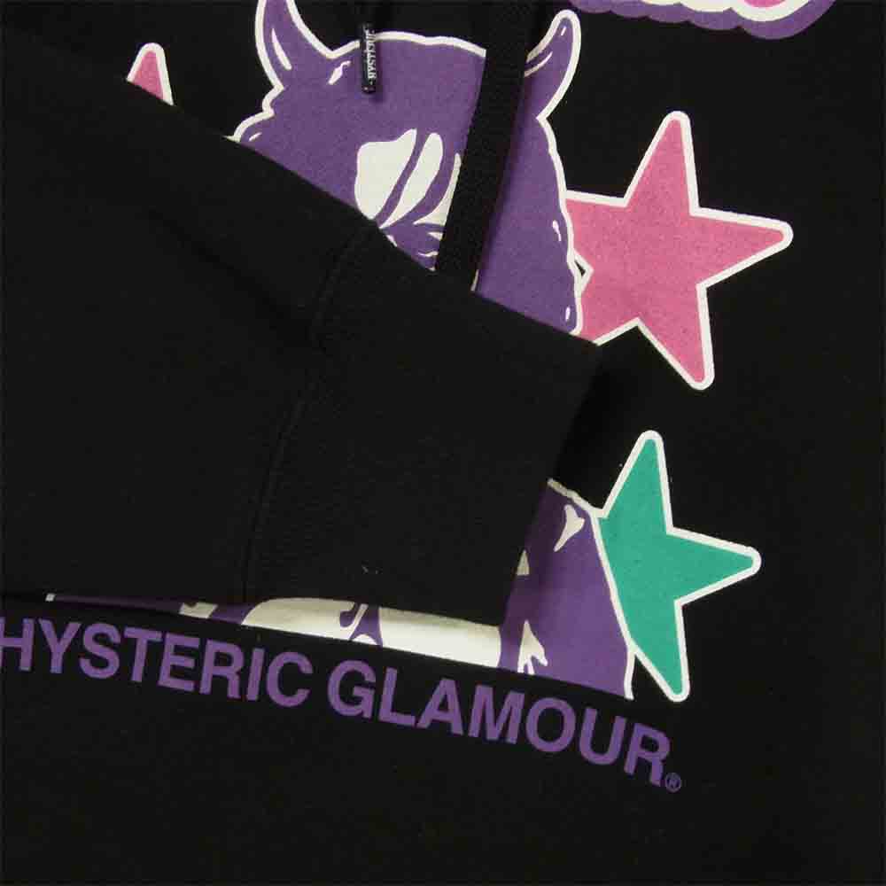 HYSTERIC GLAMOUR ヒステリックグラマー 02203CF08 TOKYOVITAMIN EVIL WOMAN オーバーサイズ パーカー ブラック系 XL【美品】【中古】