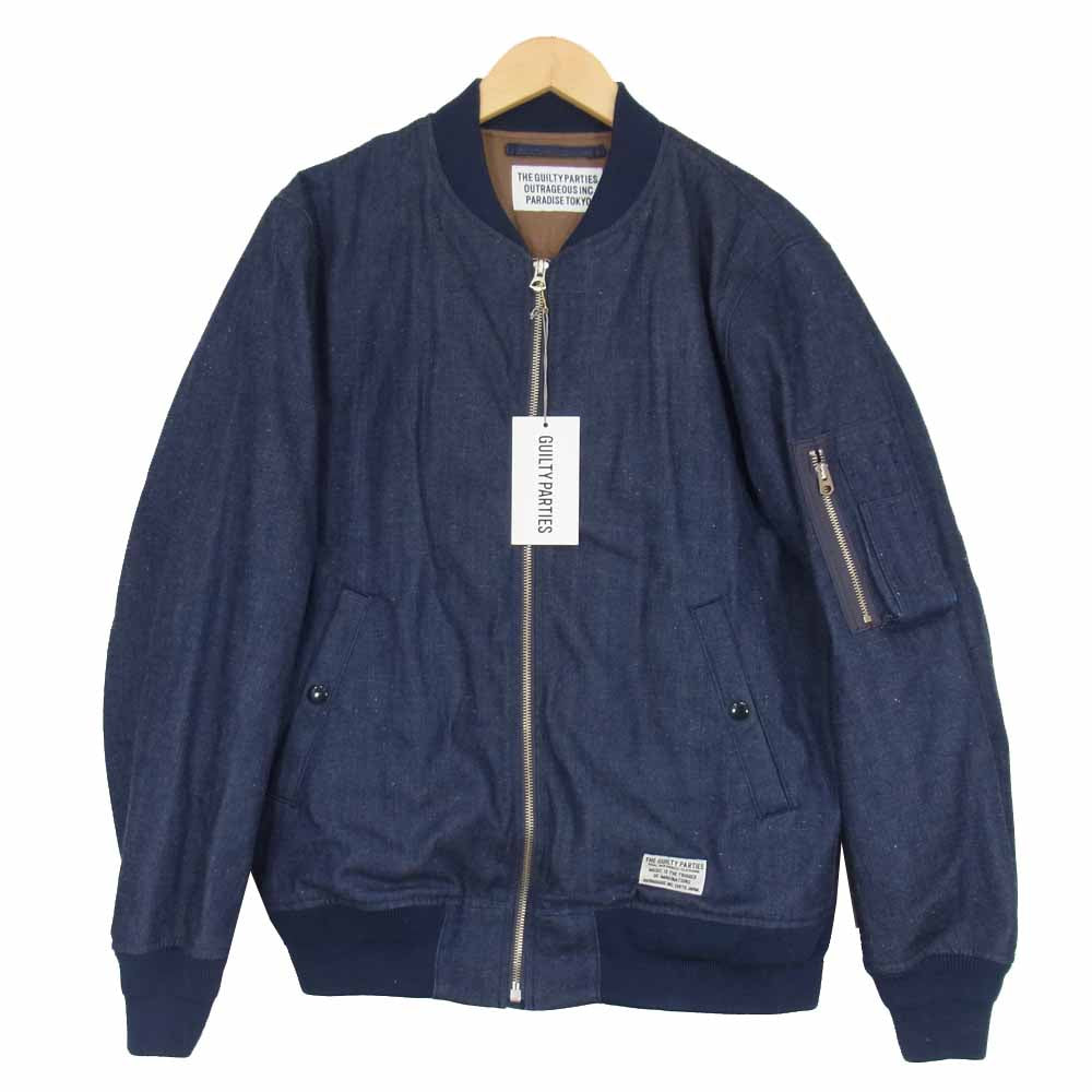 WACKO MARIA ワコマリア 17SS-WMO-BL27 MA-1 FLIGHT JACKET DENIM デニム フライト ジャケット インディゴブルー系 M【美品】【中古】