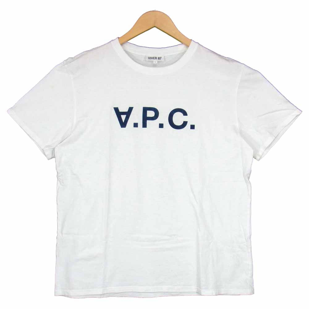 A.P.C. アーペーセー HIVER 87 T-SHIRT ロゴ フロッキープリント ホワイト系 L【中古】