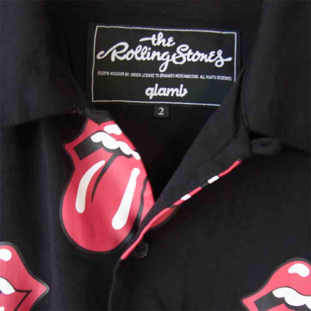 glamb グラム GB0120/RS05 Lips and Tongue SH リップス アンド タン シャツ ブラック系 2【中古】