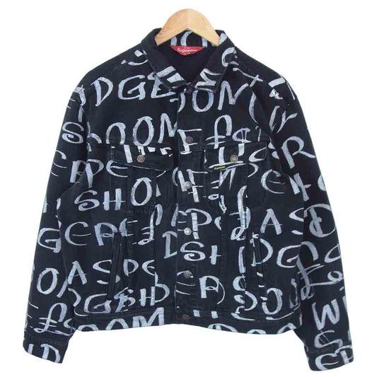 Supreme シュプリーム 20AW Black Ark Denim Trucker Jacket 総柄 デニムジャケット ブラック系 M【中古】