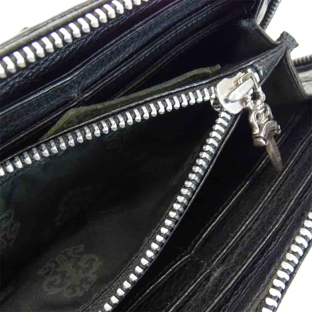 CHROME HEARTS クロムハーツ（原本無） REC F ZIP BS フレア ラウンドファスナー ジップ ウォレット ブラック系【中古】