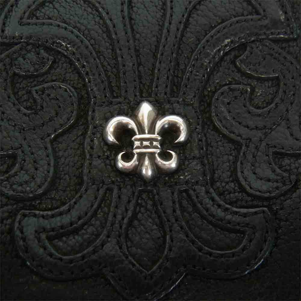 CHROME HEARTS クロムハーツ（原本無） REC F ZIP BS フレア ラウンドファスナー ジップ ウォレット ブラック系【中古】