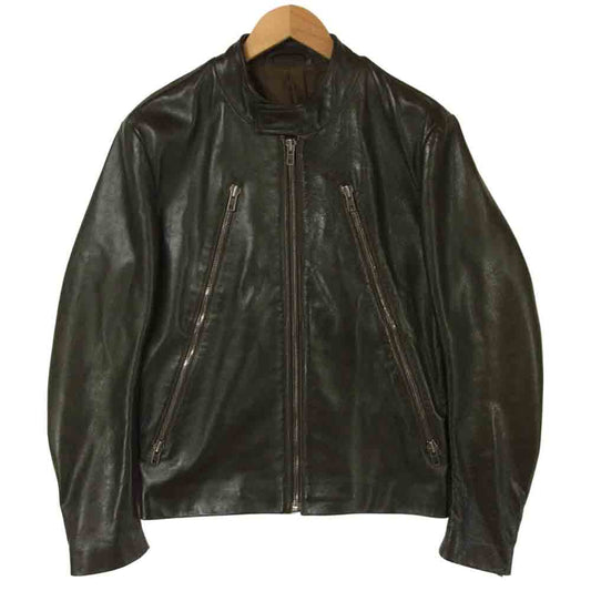 MAISON MARTIN MARGIELA メゾンマルタンマルジェラ 11AW S50AM0147 LEATHER RIDERS 牛革 ハの字 レザー ライダース ダークブラウン系 46【中古】