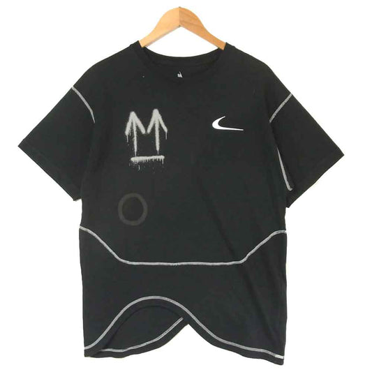 OFF-WHITE オフホワイト 20AW CN5567-010 NIKE M NRG RU SS TEE スウッシュ ロゴ バック スプレー アロー プリント 半袖 Tシャツ ブラック系 S【中古】